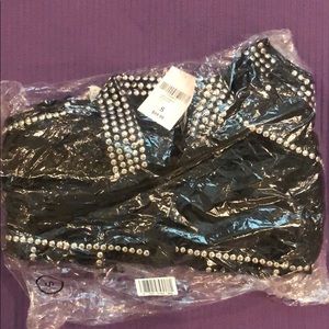 Forever21 Black Jacket with Studs (Small)